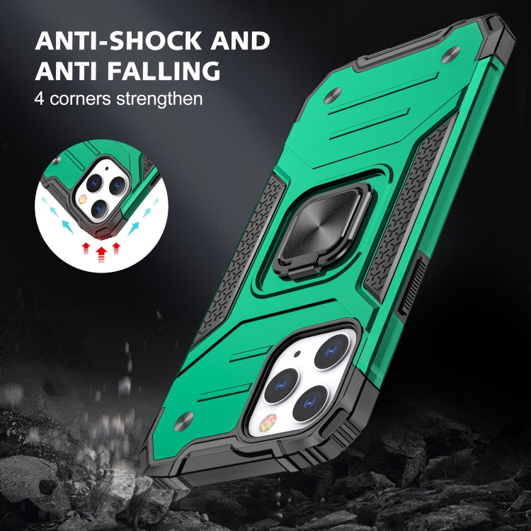 For iPhone 12 / 12 Pro Magnetic Armor Shockproof TPU + PC Case with Metal Ring Holder