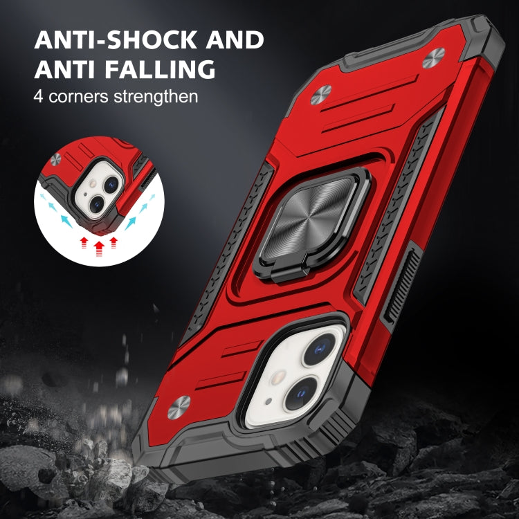 For iPhone 12 mini Magnetic Armor Shockproof TPU + PC Case with Metal Ring Holder