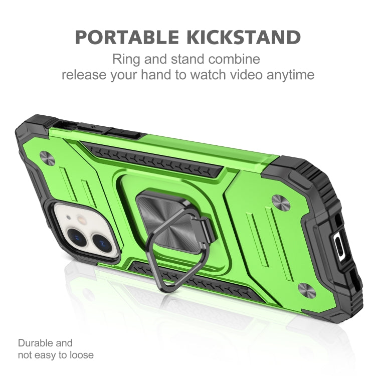 For iPhone 12 mini Magnetic Armor Shockproof TPU + PC Case with Metal Ring Holder