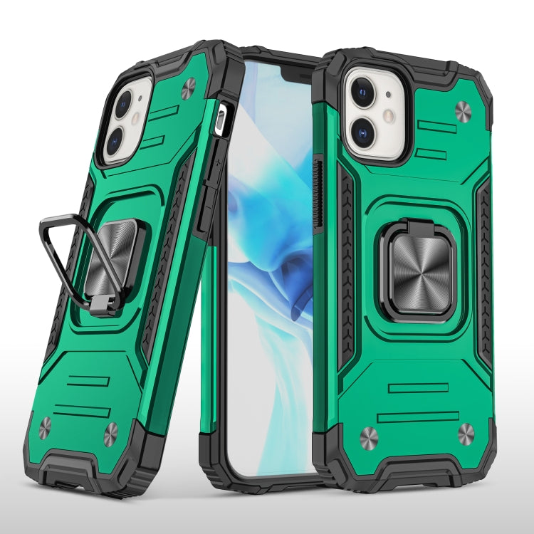 For iPhone 12 mini Magnetic Armor Shockproof TPU + PC Case with Metal Ring Holder
