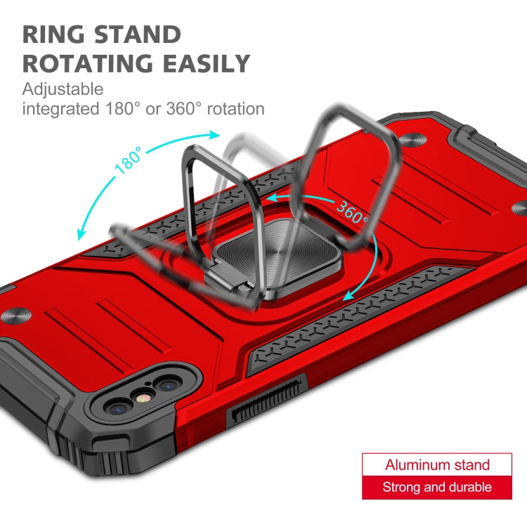 For iPhone XS Max Magnetic Armor Shockproof TPU + PC Case with Metal Ring Holder