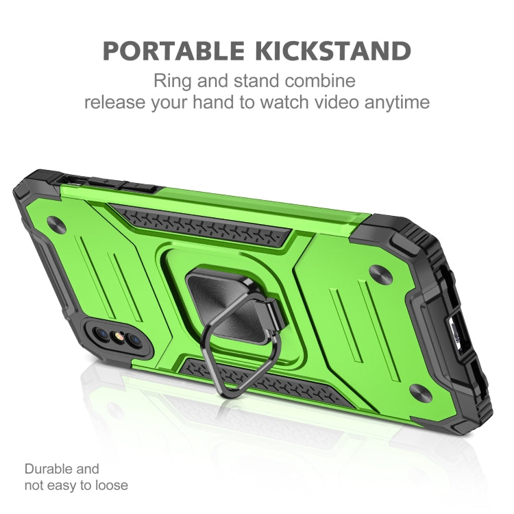 For iPhone XS Max Magnetic Armor Shockproof TPU + PC Case with Metal Ring Holder