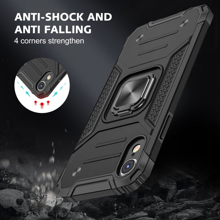 For iPhone XR Magnetic Armor Shockproof TPU + PC Case with Metal Ring Holder