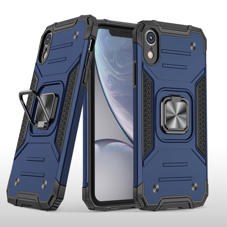 For iPhone XR Magnetic Armor Shockproof TPU + PC Case with Metal Ring Holder