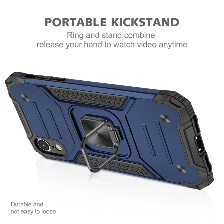 For iPhone XR Magnetic Armor Shockproof TPU + PC Case with Metal Ring Holder