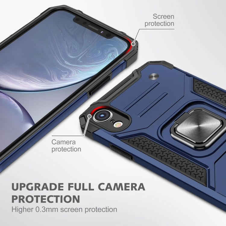 For iPhone XR Magnetic Armor Shockproof TPU + PC Case with Metal Ring Holder