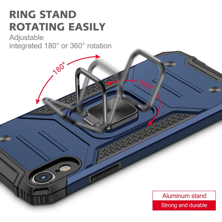 For iPhone XR Magnetic Armor Shockproof TPU + PC Case with Metal Ring Holder