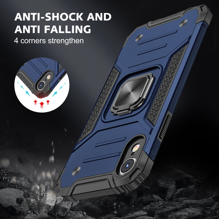 For iPhone XR Magnetic Armor Shockproof TPU + PC Case with Metal Ring Holder
