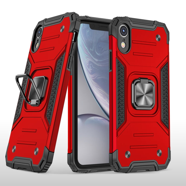 For iPhone XR Magnetic Armor Shockproof TPU + PC Case with Metal Ring Holder