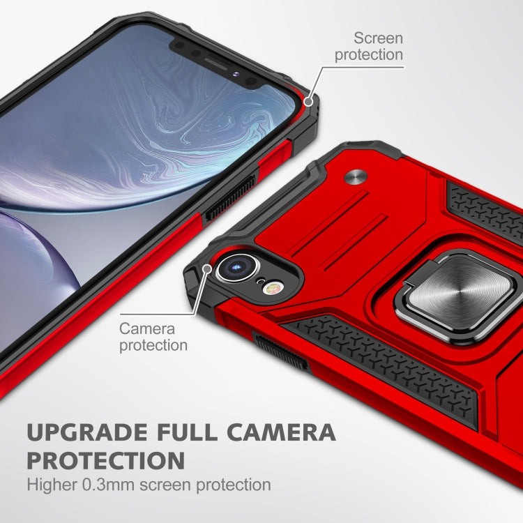For iPhone XR Magnetic Armor Shockproof TPU + PC Case with Metal Ring Holder