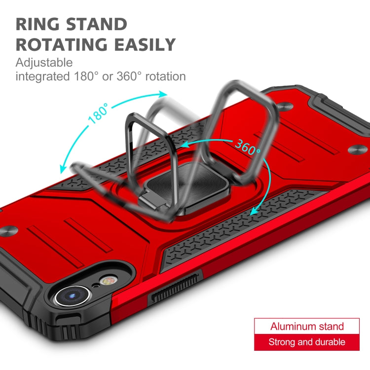 For iPhone XR Magnetic Armor Shockproof TPU + PC Case with Metal Ring Holder