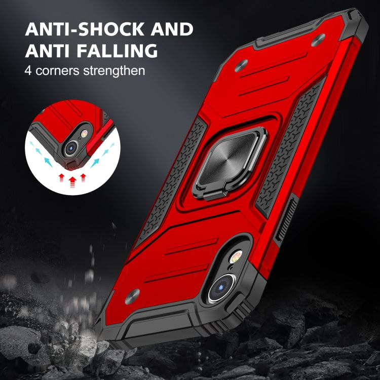 For iPhone XR Magnetic Armor Shockproof TPU + PC Case with Metal Ring Holder