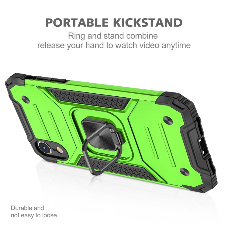 For iPhone XR Magnetic Armor Shockproof TPU + PC Case with Metal Ring Holder