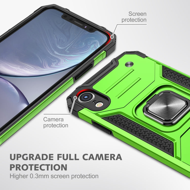 For iPhone XR Magnetic Armor Shockproof TPU + PC Case with Metal Ring Holder