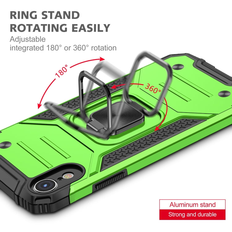 For iPhone XR Magnetic Armor Shockproof TPU + PC Case with Metal Ring Holder