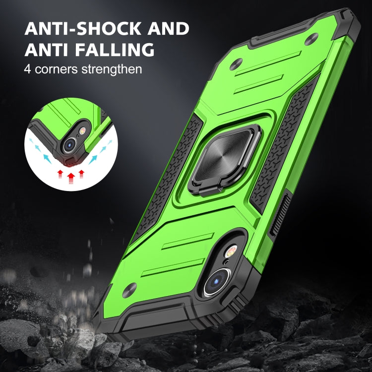 For iPhone XR Magnetic Armor Shockproof TPU + PC Case with Metal Ring Holder