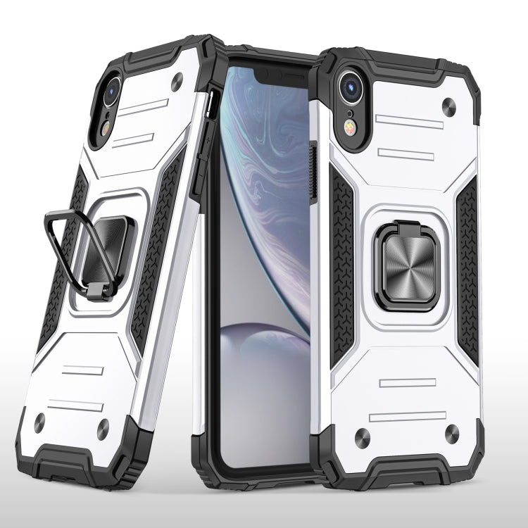 For iPhone XR Magnetic Armor Shockproof TPU + PC Case with Metal Ring Holder