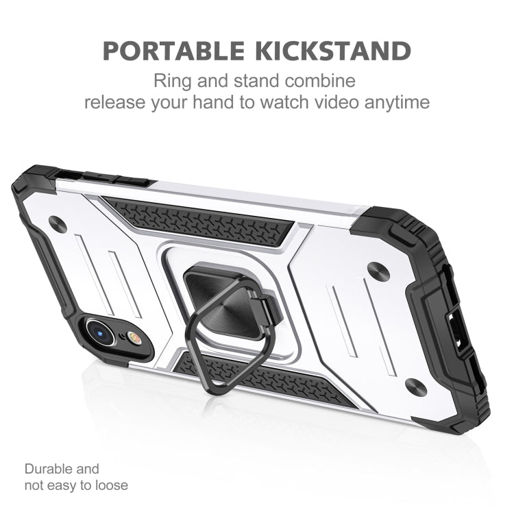 For iPhone XR Magnetic Armor Shockproof TPU + PC Case with Metal Ring Holder