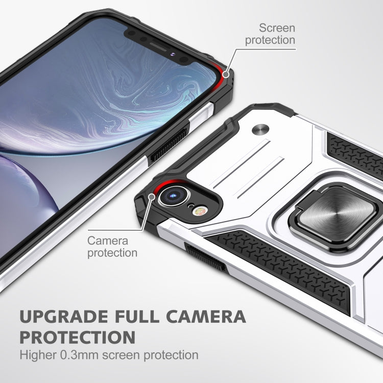 For iPhone XR Magnetic Armor Shockproof TPU + PC Case with Metal Ring Holder