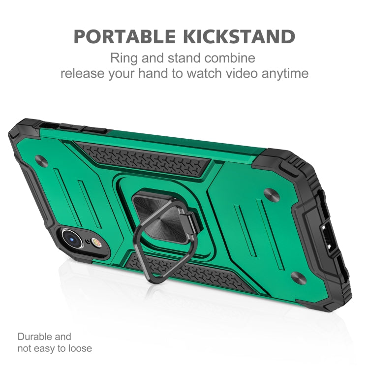 For iPhone XR Magnetic Armor Shockproof TPU + PC Case with Metal Ring Holder