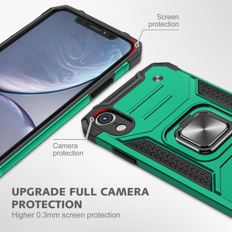For iPhone XR Magnetic Armor Shockproof TPU + PC Case with Metal Ring Holder