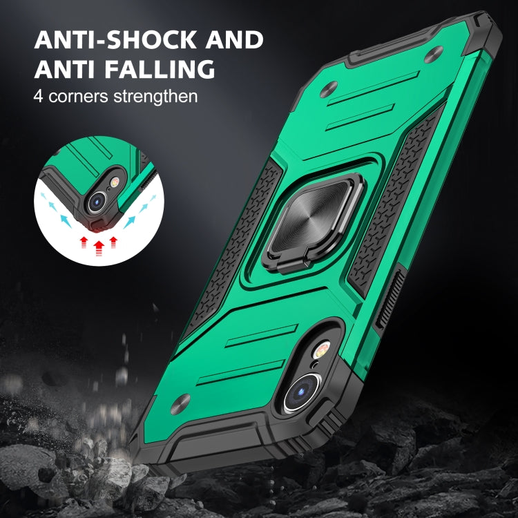 For iPhone XR Magnetic Armor Shockproof TPU + PC Case with Metal Ring Holder