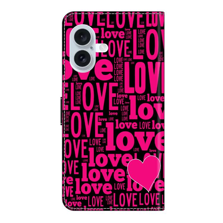 For iPhone 16 Plus Crystal-Like Painted Vegan Leather Phone Case