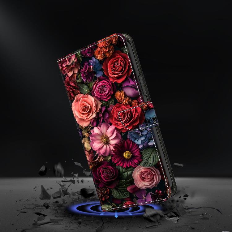 For iPhone 16 Plus Crystal-Like Painted Vegan Leather Phone Case