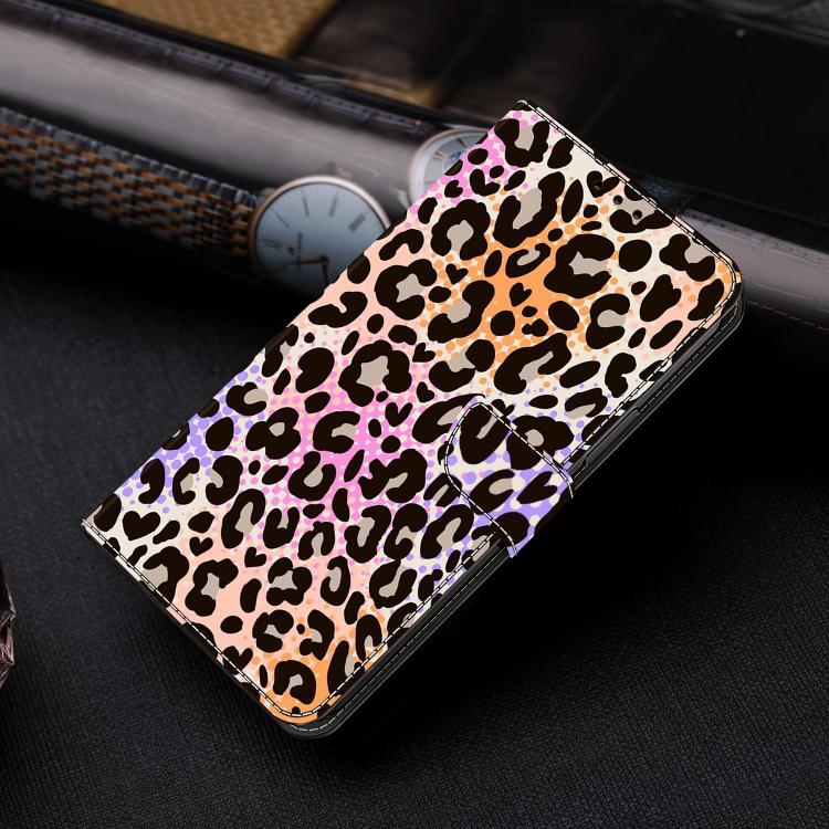 For iPhone 16 Plus Crystal-Like Painted Vegan Leather Phone Case