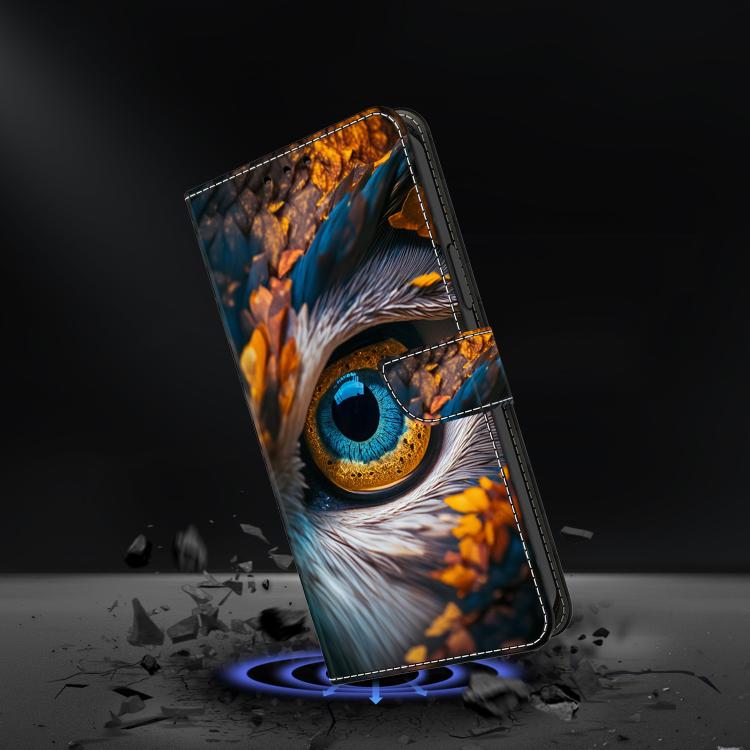 For iPhone 16 Plus Crystal-Like Painted Vegan Leather Phone Case