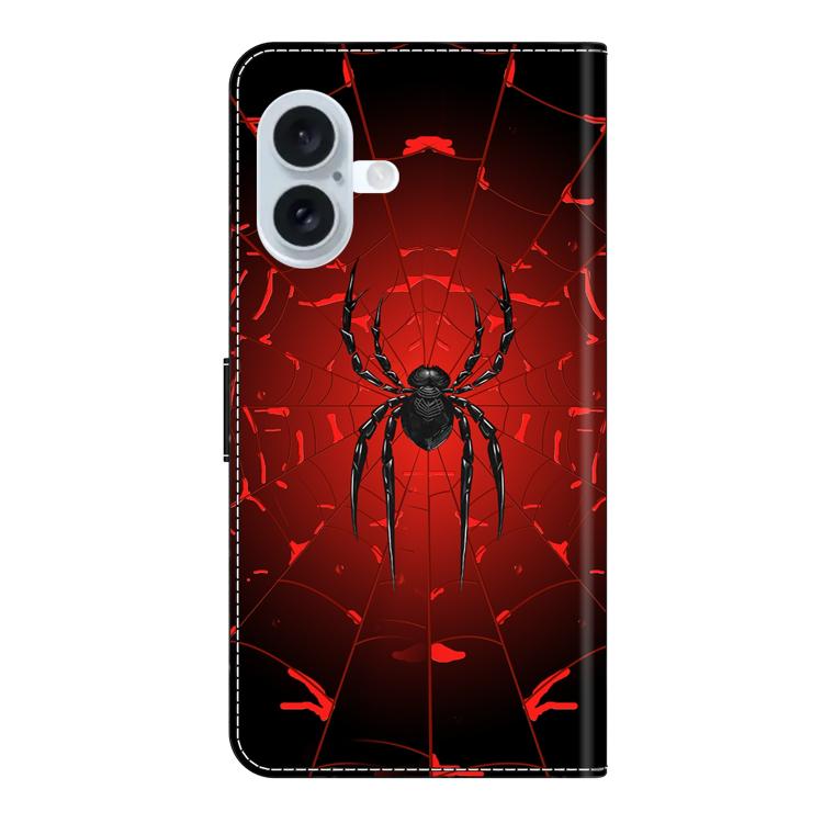 For iPhone 16 Plus Crystal-Like Painted Vegan Leather Phone Case