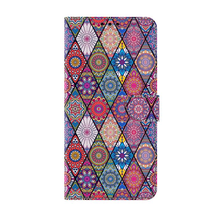 For iPhone 16 Plus Crystal-Like Painted Vegan Leather Phone Case