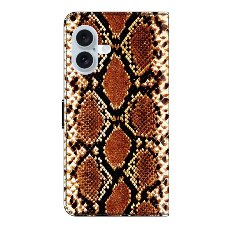 For iPhone 16 Plus Crystal-Like Painted Vegan Leather Phone Case