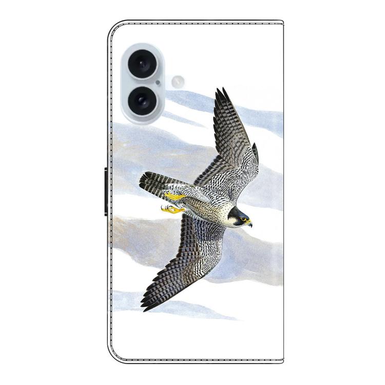 For iPhone 16 Plus Crystal-Like Painted Vegan Leather Phone Case