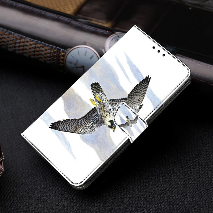 For iPhone 16 Plus Crystal-Like Painted Vegan Leather Phone Case