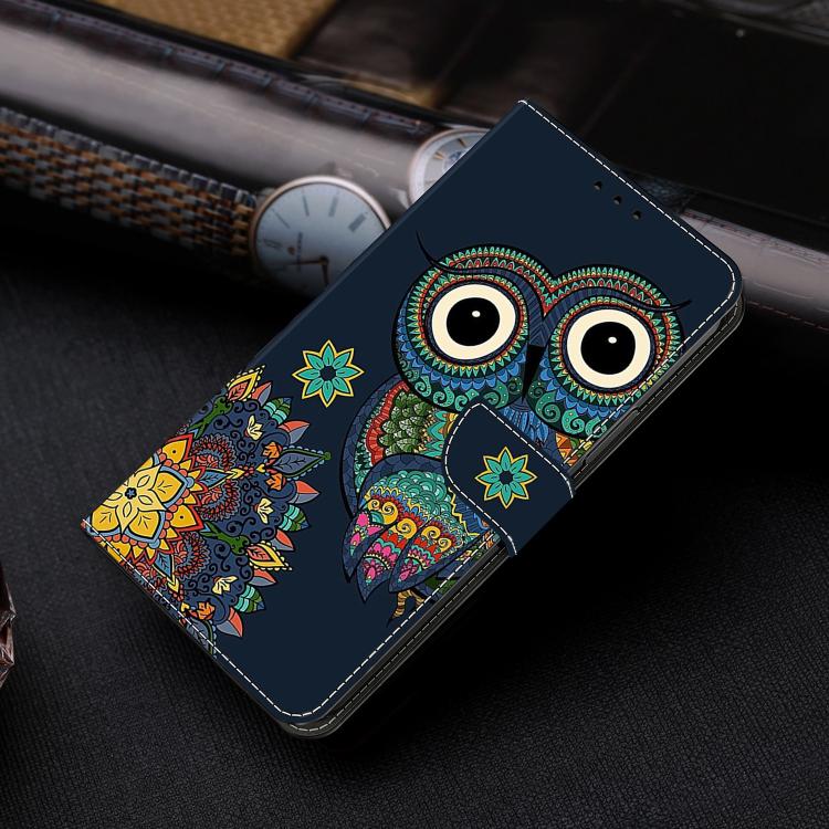 For iPhone 16 Plus Crystal-Like Painted Vegan Leather Phone Case