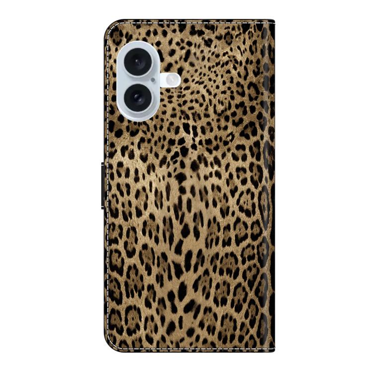 For iPhone 16 Plus Crystal-Like Painted Vegan Leather Phone Case