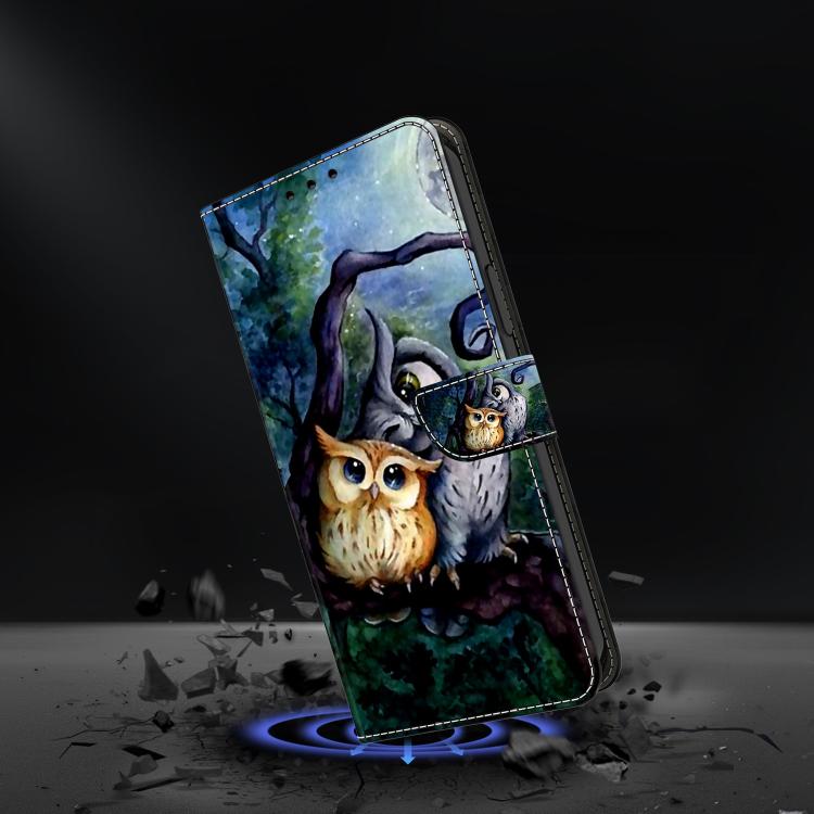 For iPhone 16 Plus Crystal-Like Painted Vegan Leather Phone Case