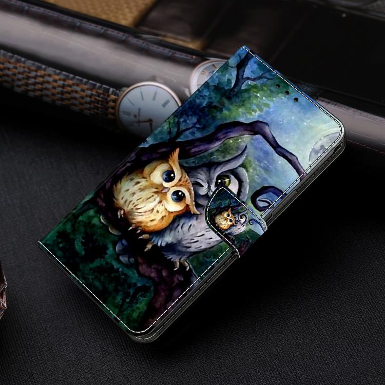 For iPhone 16 Plus Crystal-Like Painted Vegan Leather Phone Case