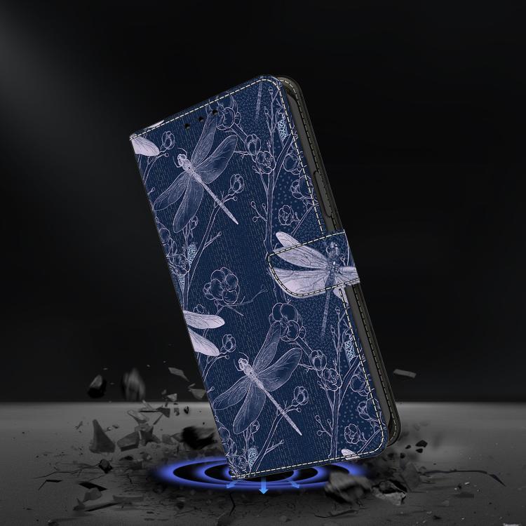 For iPhone 16 Plus Crystal-Like Painted Vegan Leather Phone Case