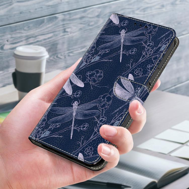 For iPhone 16 Plus Crystal-Like Painted Vegan Leather Phone Case
