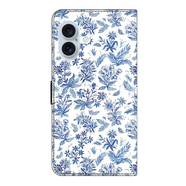 For iPhone 16 Plus Crystal-Like Painted Vegan Leather Phone Case
