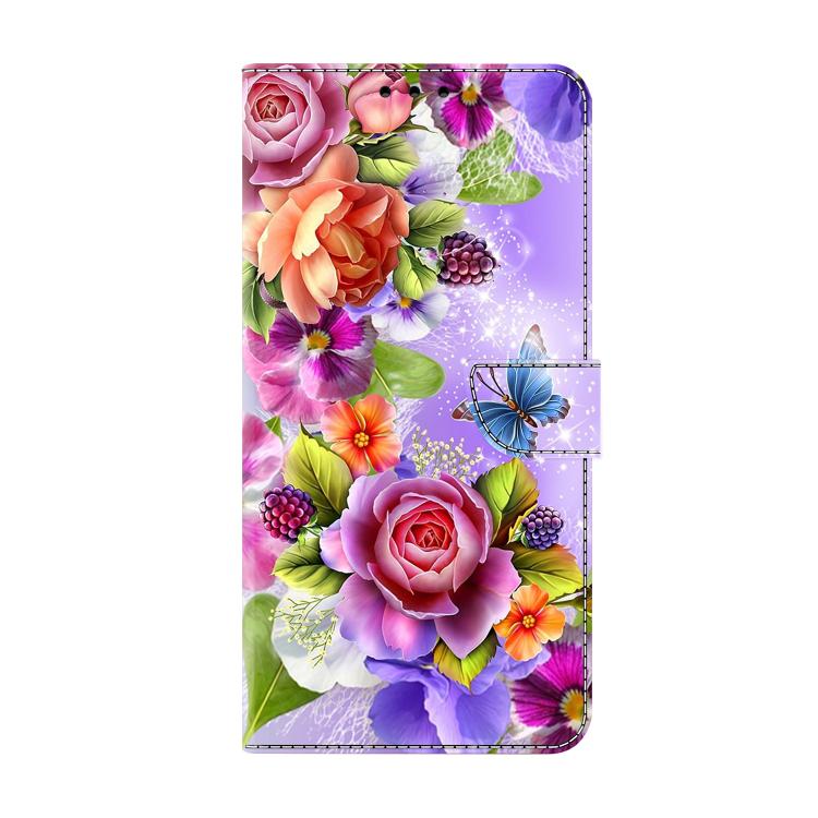 For iPhone 16 Plus Crystal-Like Painted Vegan Leather Phone Case