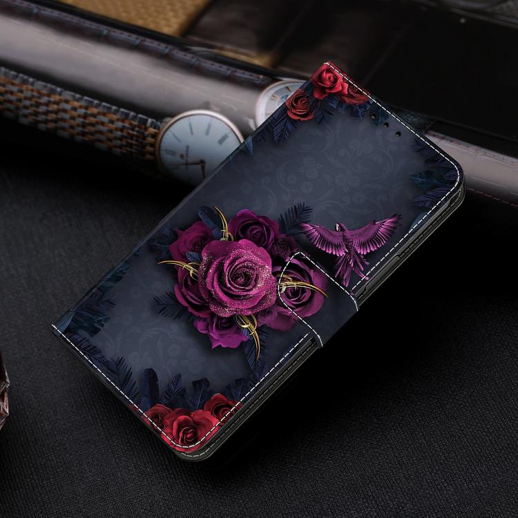 For iPhone 16 Plus Crystal-Like Painted Vegan Leather Phone Case
