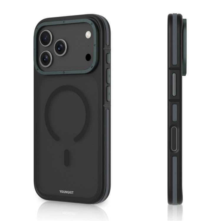 For iPhone 17 Pro Max YOUNGKIT Rocky Sand Skin-Touch Matte TPU PC Hybrid Magnetic Phone Case