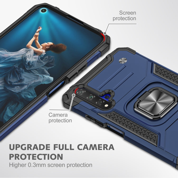 For Huawei Honor 20 Magnetic Armor Shockproof TPU + PC Case with Metal Ring Holder