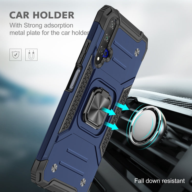 For Huawei Honor 20 Magnetic Armor Shockproof TPU + PC Case with Metal Ring Holder