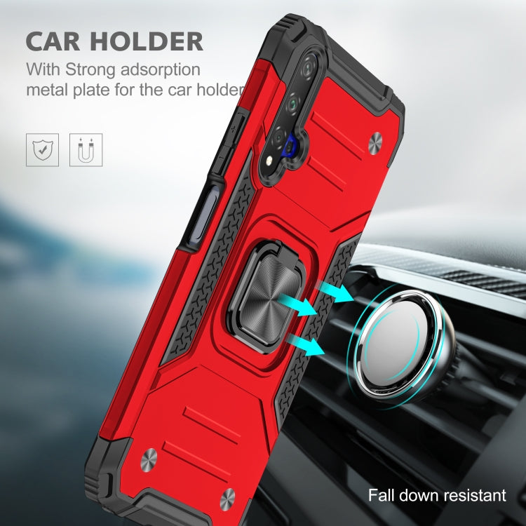 For Huawei Honor 20 Magnetic Armor Shockproof TPU + PC Case with Metal Ring Holder