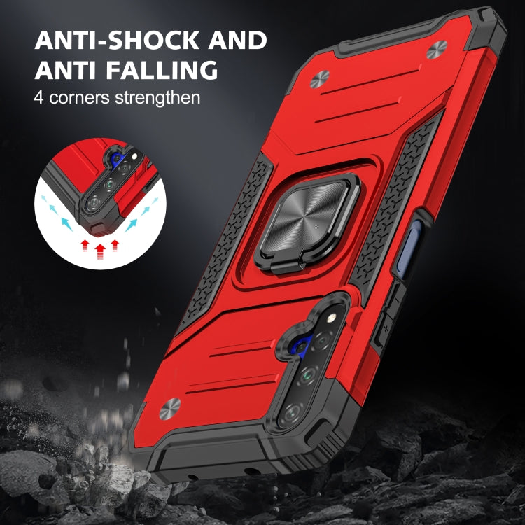 For Huawei Honor 20 Magnetic Armor Shockproof TPU + PC Case with Metal Ring Holder