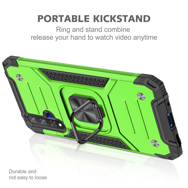 For Huawei Honor 20 Magnetic Armor Shockproof TPU + PC Case with Metal Ring Holder